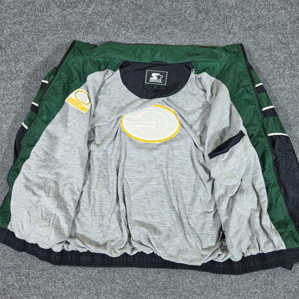 Vintage Starter Green Bay Packers NFL Windbreaker Jacket Men 2XL Black Green 90s - Picture 3 of 7